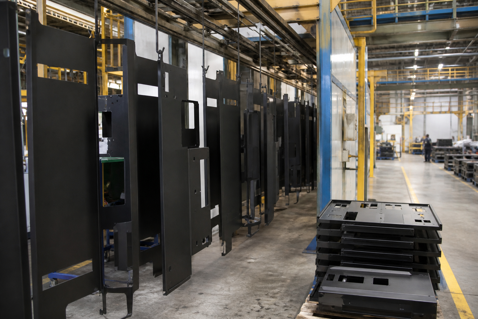 Ambiente industrial con recubrimientos